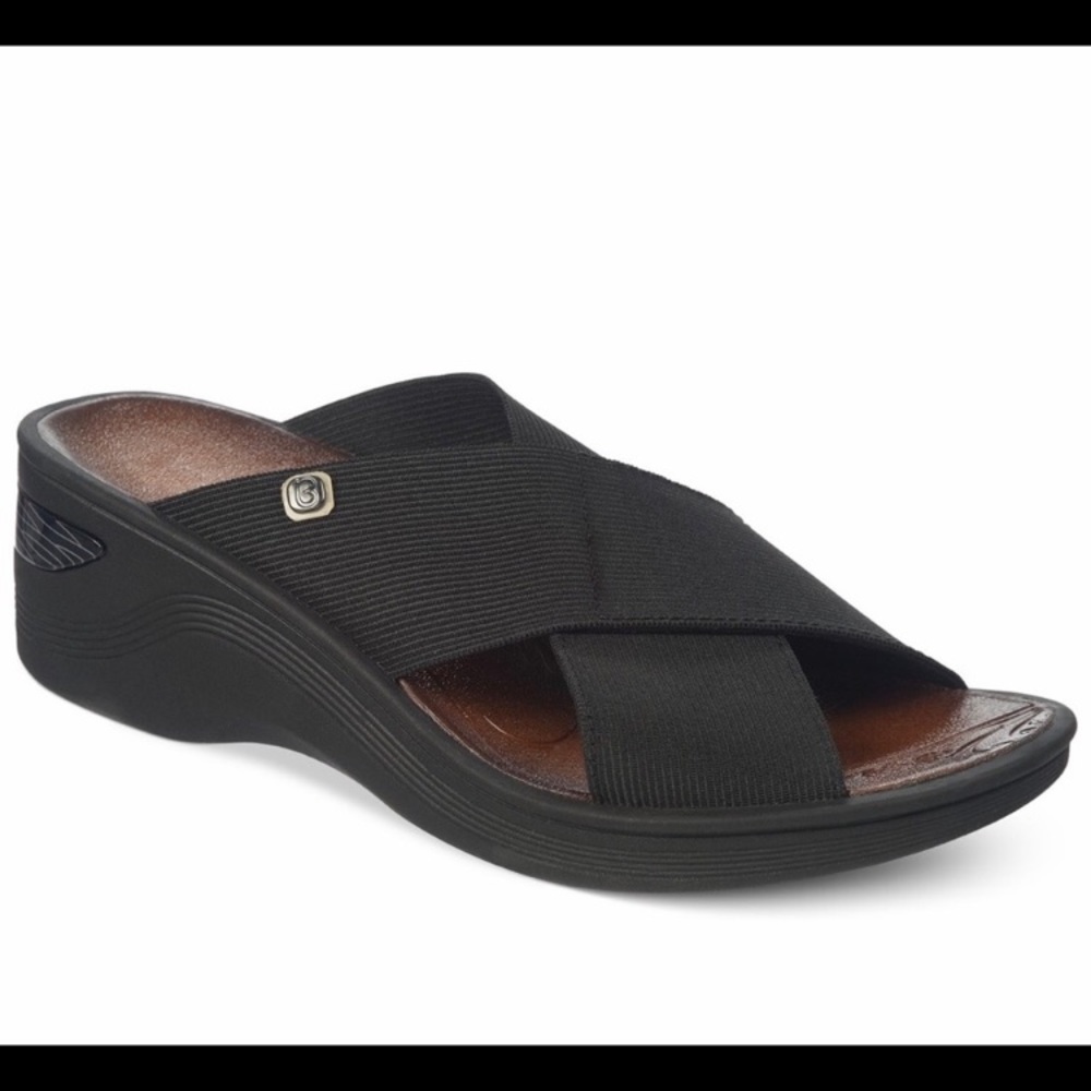 Bzees-Desire Slides, Black comfort sandal